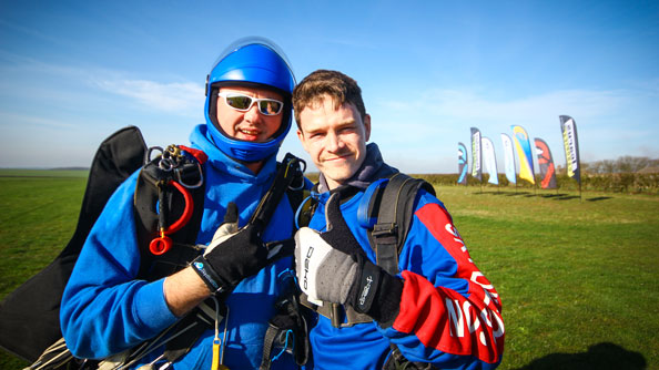 Student and tandem instructor